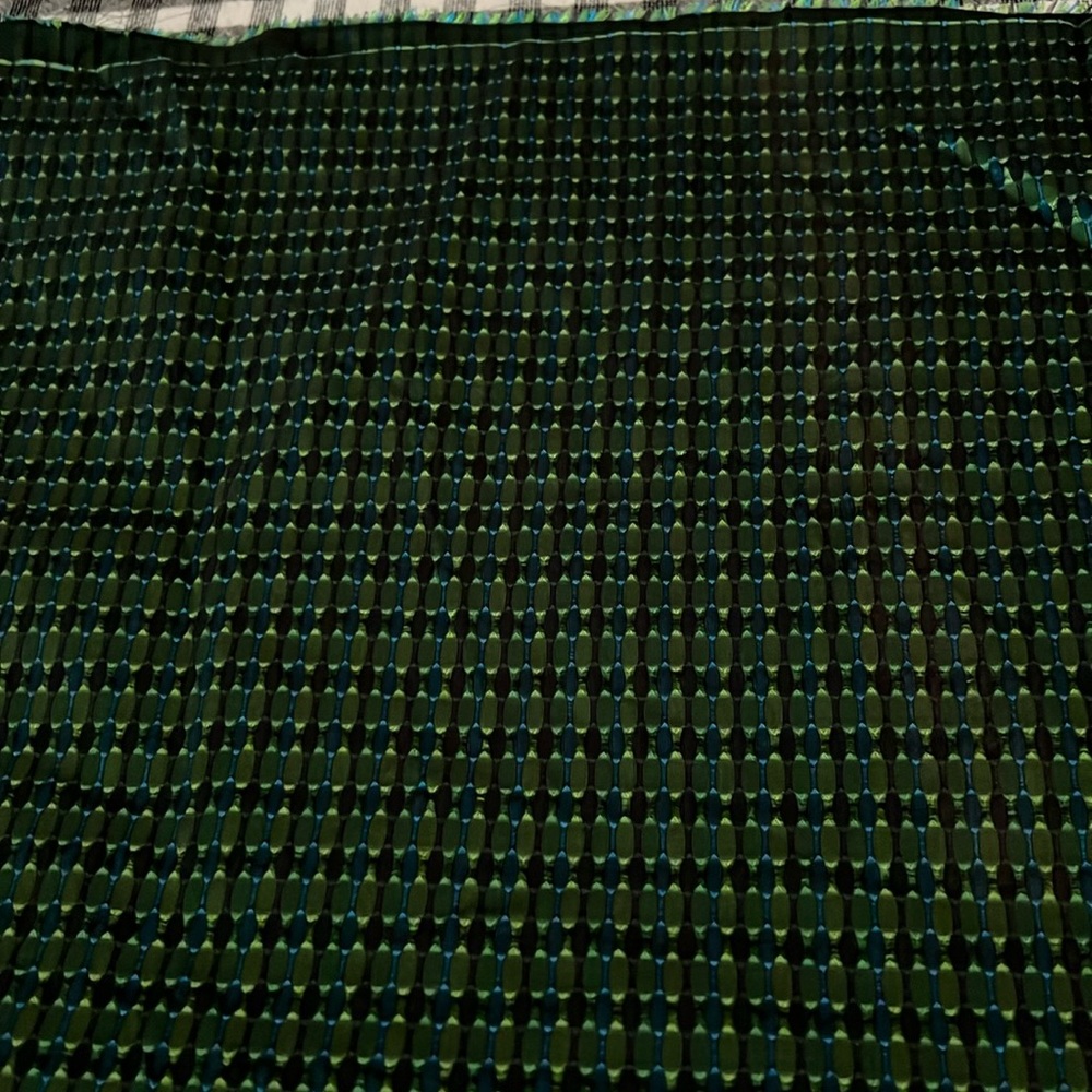 Green plaid fabric
